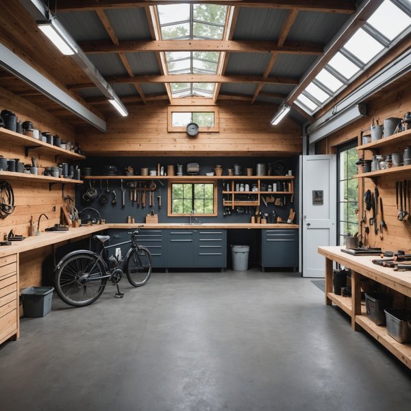 Welche umweltfreundlichen Techniken gibt es, um eine alte Garage in ein modernes Atelier zu verwandeln?